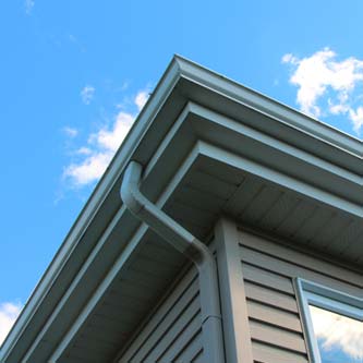 Tan siding closeup of house