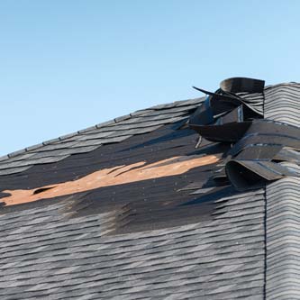 Wind damaged roof